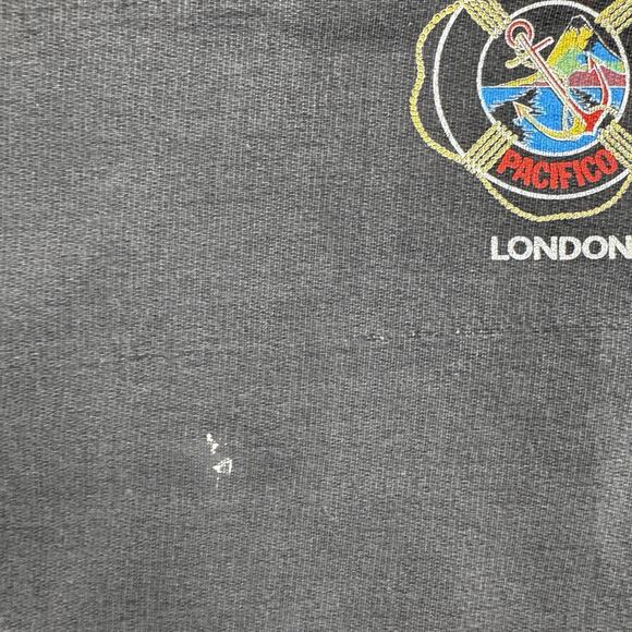 Vintage Cafe Pacifico London Crewneck Sweatshirt Men's Size Small Black Retro - Picture 4 of 8